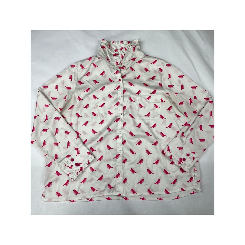 Kate Spade Sleep Shirt Women's Size XL Pink Bird Print